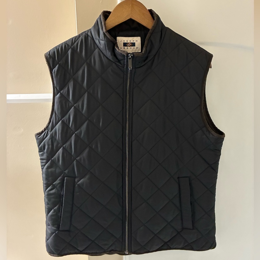 Joseph Abboud Men's Quilted Black Vest